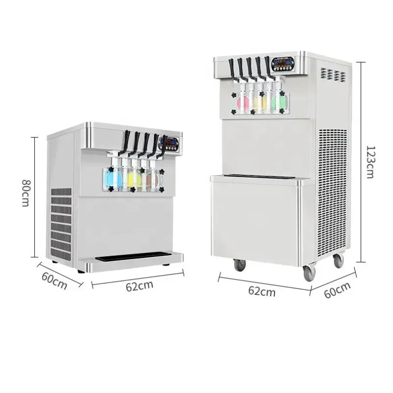 Professional Commercial Automatic Ice Cream Machine Maker 5 Flavor Soft Serve Ice Cream Machine