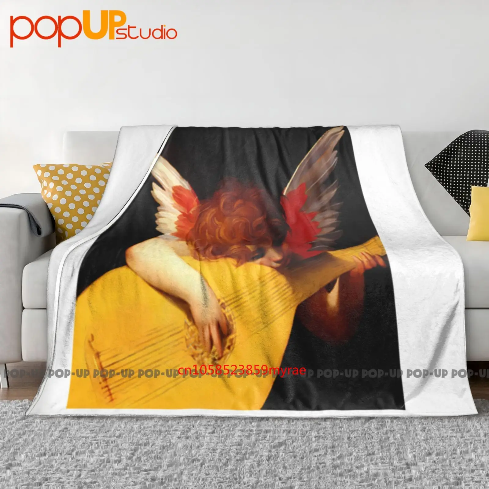 Musical Angel Rosso Fiorentino pintura arte manta ultrasuave edredón invierno funda de sofá fundas de cama