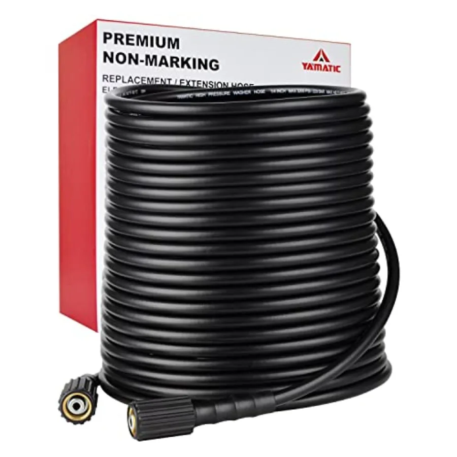 

Pressure Washer Hose 100Feet x 1/4" 3200 PSI Kink Resistant OEM-Quality Upgrade Power Washer Replacement/Extension with M22-14m