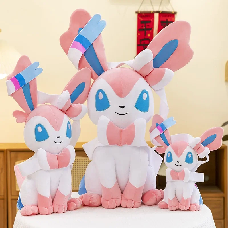 Jouets en peluche Pokemon SylLion pour enfants, poupées en peluche Anime, oreiller doux Kawaii, cadeaux de Noël en peluche Eevee, 25-75cm