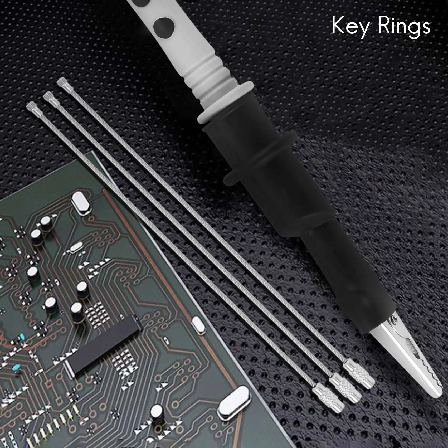 HITL 30pcs Stainless Steel Screw Locking Wire Keychain Cable Key Rings Outdoor Accessory