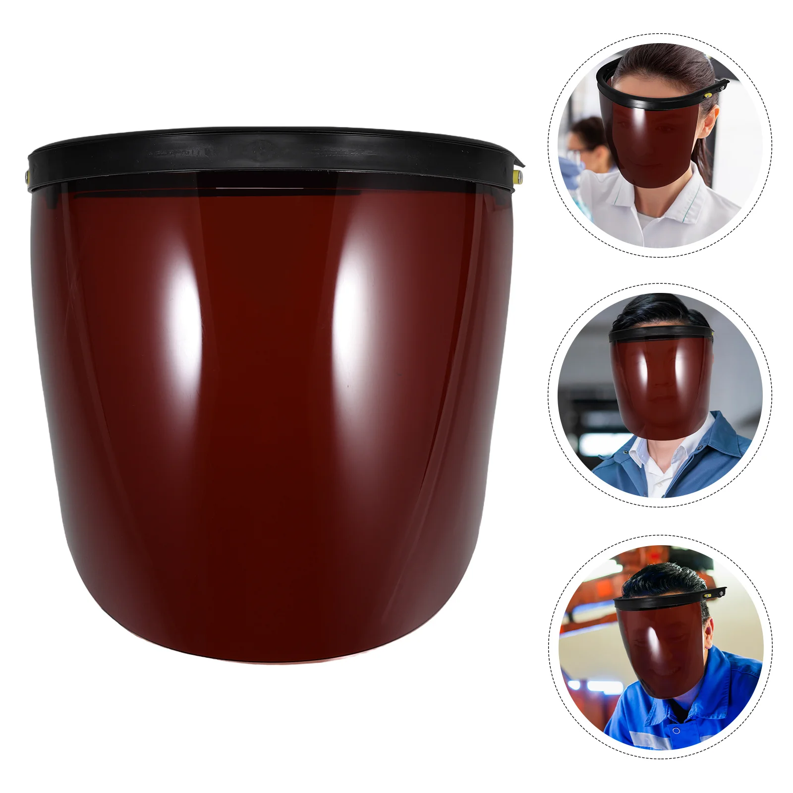 Escudo antisalpicaduras, cara completa marrón, resistente a impactos, a prueba de calor, protector de molienda de soldadura, máscara facial de seguridad reutilizable para