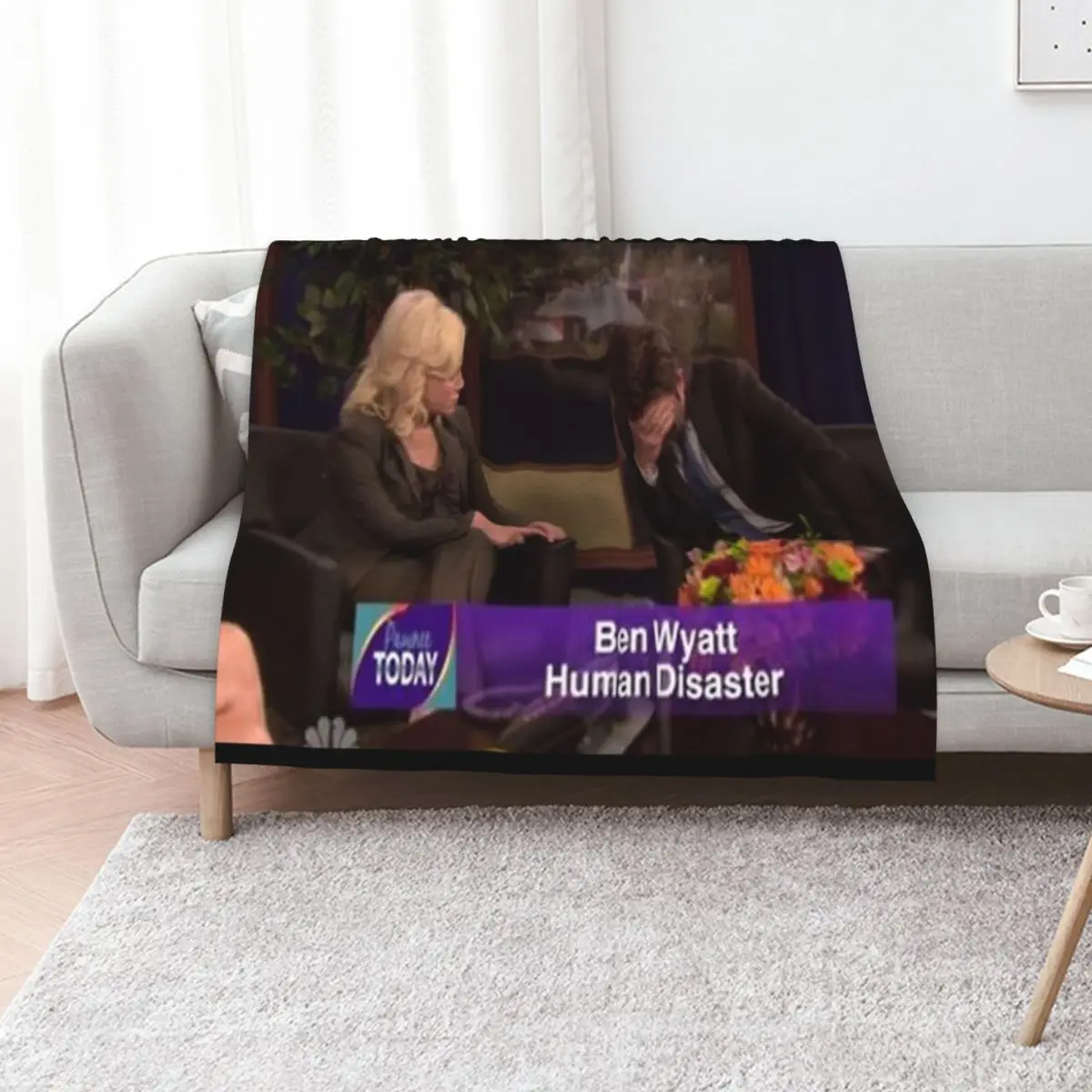 Ben Wyatt - Human Disaster Throw Blanket Plaid Decoratives Furry Luxury Thicken Winter beds Weighted Blankets