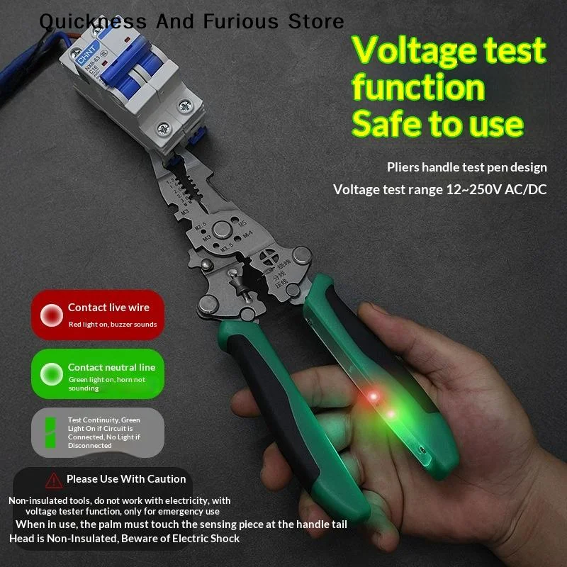 【TO】1Pcs Multifunctional Electrician Pliers Foldable Wire Stripping Pliers Crimping Tool Professional-Grade Electrician Tool