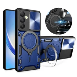 Slide Camera Protect Armor Stand Phone Case For Samsung Galaxy A55 A35 A25 A15 A05S A73 A72 A71 A54 A53 A52S A51 A34 A33 4G 5G