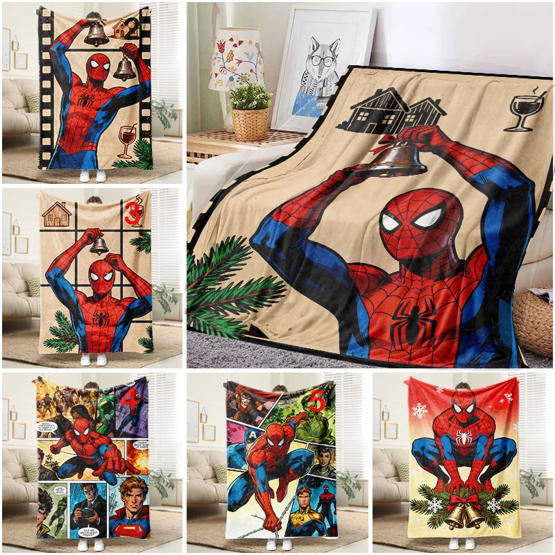 

Marvel Spiderman Bell Blanket Soft Flannel Throw Sofa Bed Cover for Kids Adults Gift
