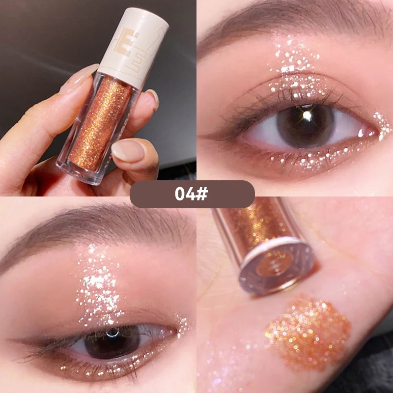 Vloeibare Oogschaduw Fleurt Liggende Zijderupsen Make-Up Hoogtepunt Waterdichte Diamant Glanzende Blijvende Monochrome Glitter Eyeliner Cosmetisch