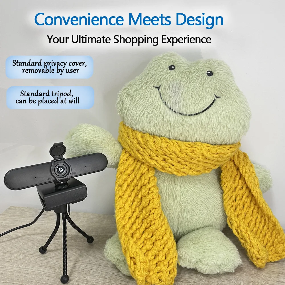 Webcam Full HD 1080P com microfone com cancelamento de ruído integrado e design de capa de privacidade, um periférico de computador seguro e conveniente