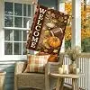 Pumpkins House Flag, Fall Rustic Football Coffee Fall Brown Double Sided Burlap Outside Large Garden Flag for Outdoor Patio  llz