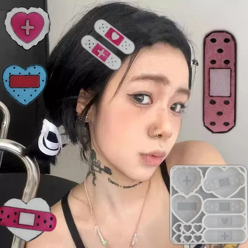DIY kryształowe kropelki samoprzylepne do włosów na spinki do włosów zabawa Kawaii nakrycie głowy miłość krzyżyk