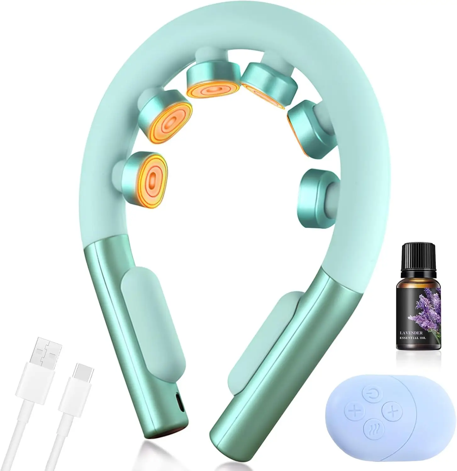 Neck Massager with Heat for Deep Tissue Pain Relief, Soothing Neck Massager with Multiple Modes, Portable Massager for Pain Reli