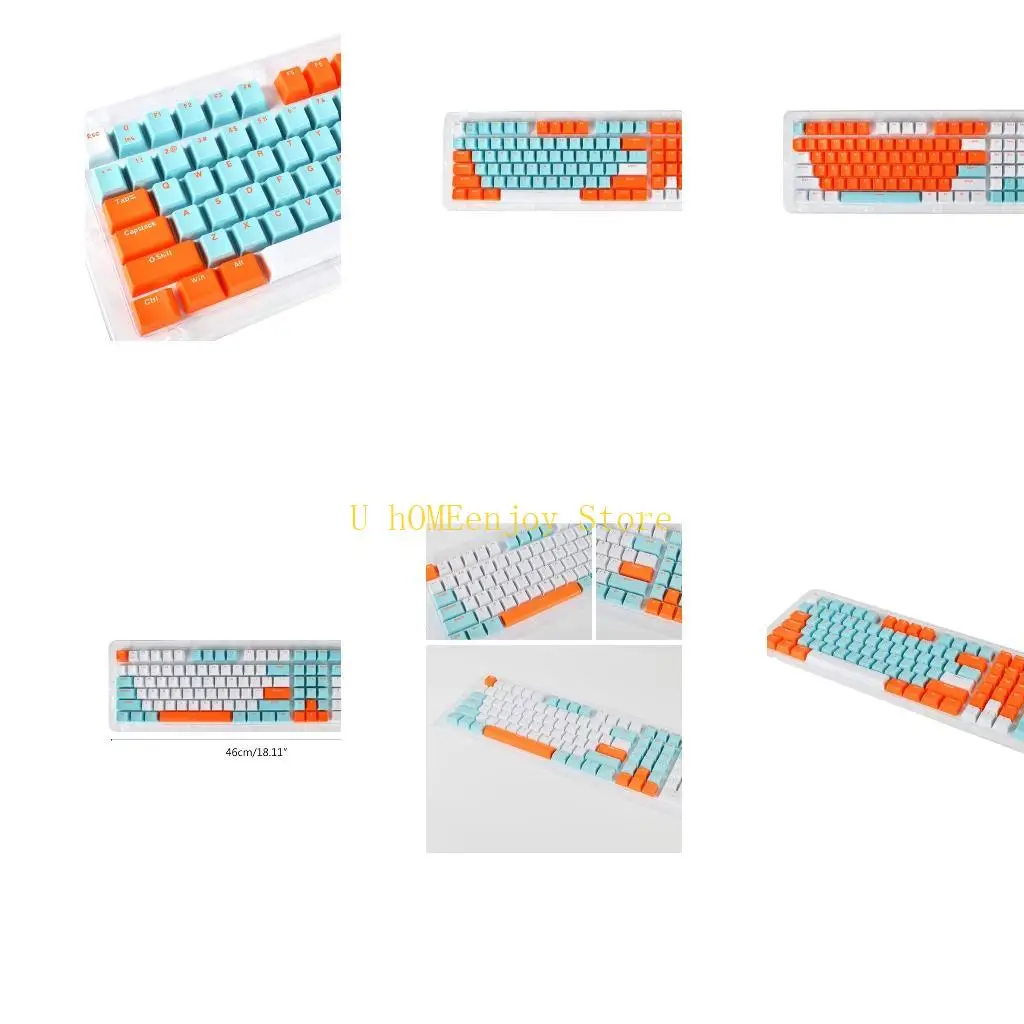 B0KF Thick PBT Keycaps Double Shot Color Match For Filco/Duck MX Switches Mechanical