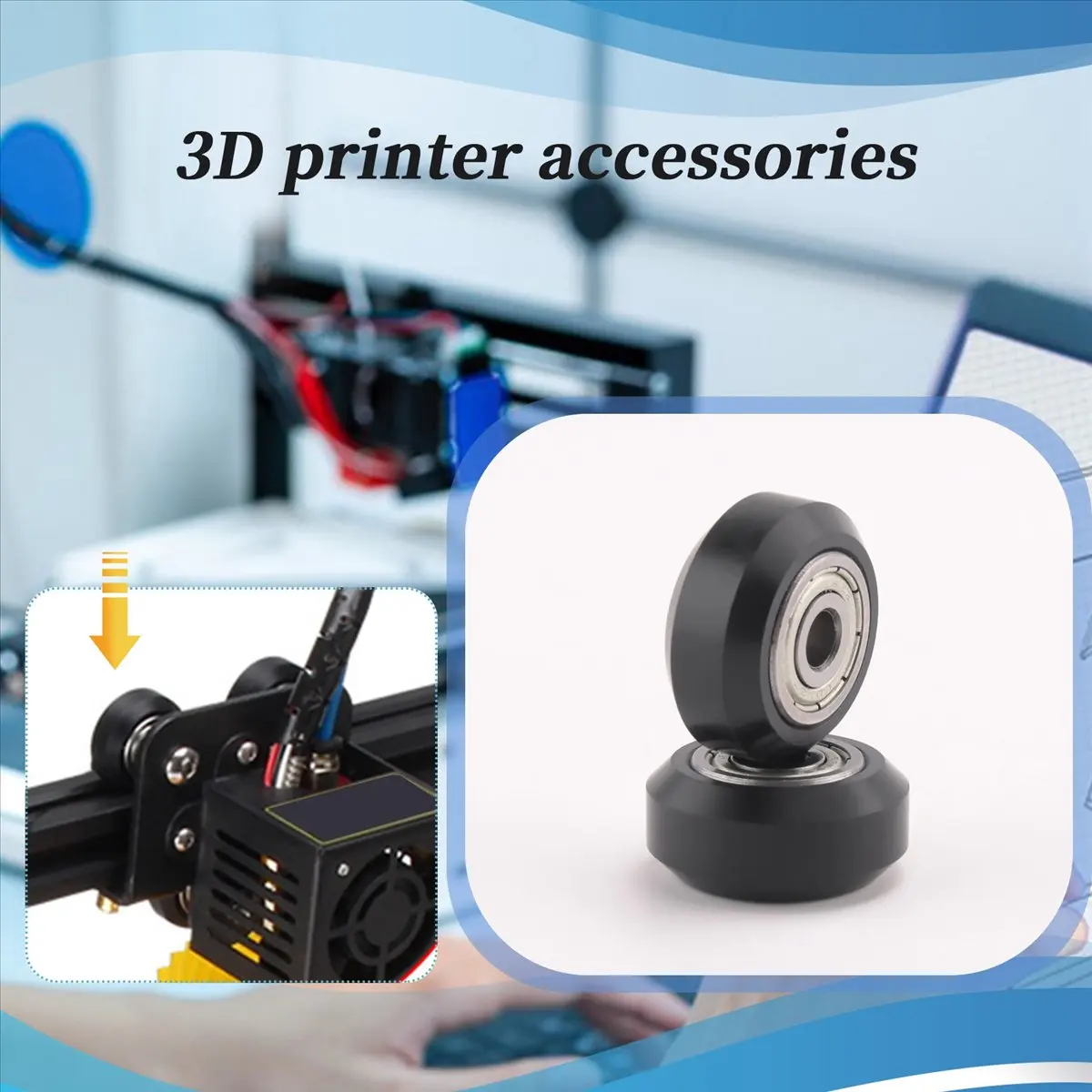 

T69C! [13Pcs/Pack]3D Printer POM Pulley Wheels 625Zz Linear Bearing Ulley Passive Round Wheel Roller for Creality CR10,Ender 3