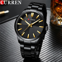 CURREN Fashion Men Watch Top Brand Luxury Waterproof Military Army Male Clock Sport Black Stainless Steel Wristwatch Gift 8322