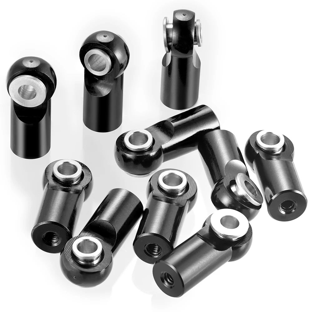 MIBIDAO 10Pcs M2 in lega di alluminio Pivot Link Rod End Balls testa del giunto per RC Car Crawler Boat Airplane elicottero parti del modello