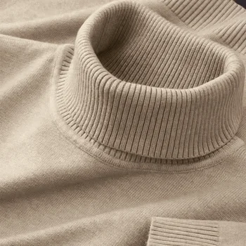 2026 New Mens Knitted Sweaters Solid Color Turtleneck Breathable Pullovers Warm Outdoor Basic Streetwear autumn Business Tops