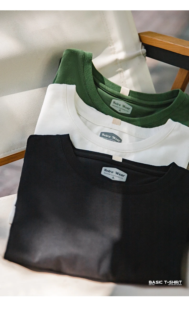 Maden Long Sleeve Basic T-Shirt for Women Round Collar Cotton Tops Loose Fit Solid Color Tees Oversized T-shirts