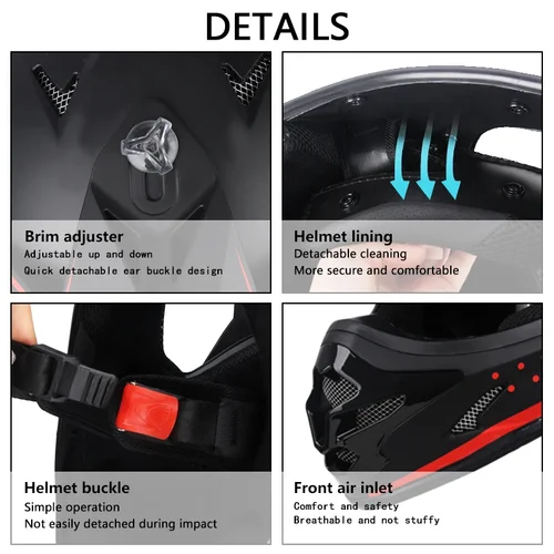 Imagen 2 del producto DOT Adulto Mujer Hombres Cascos Motocross Kask Cross Downhill Soporte Casco Off Road Casco Racing Clásico Motocicleta Enduro