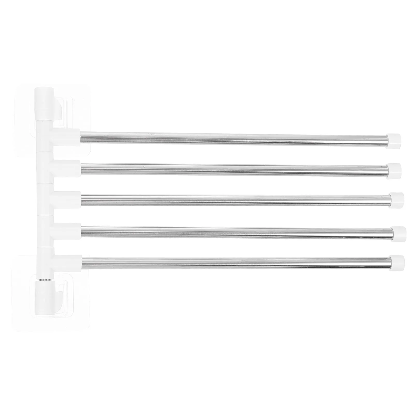 

1Set Rotatable Wall Mounted Towel Rack Stainless Steel PP Smooth Surface Scratch Resistant Bathroom Towel Hanger Space Saving