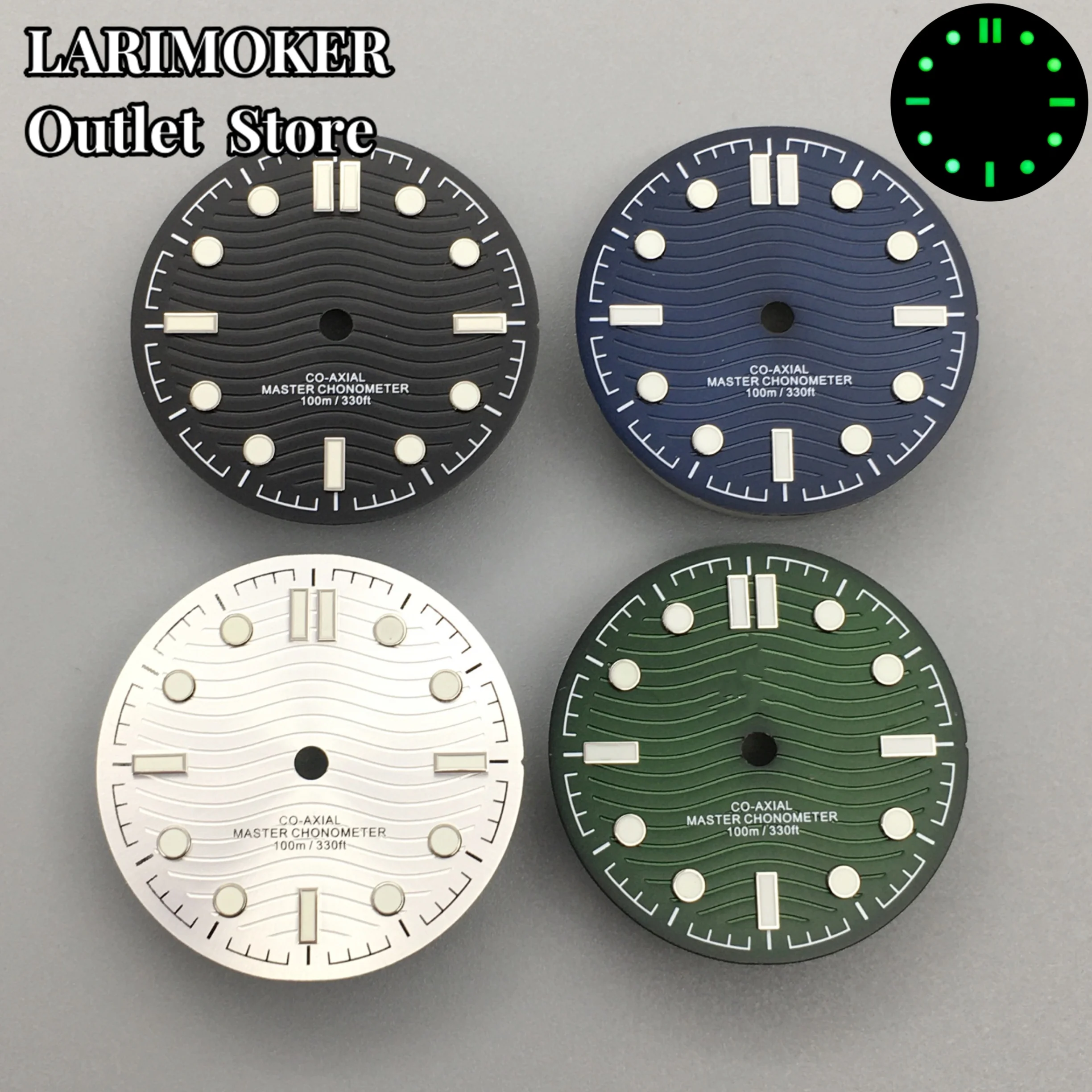 LARIMOKER 31mm Black Blue Green Dial Luminous Fit NH35 NH36 ETA2824 2836 Mingzhu DG2813 3804 Miyota 8205 8215 821A Movement