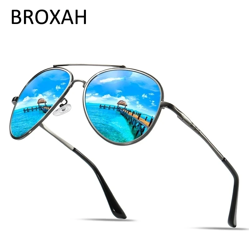 

Retro Polarized Sunglasses for Men Classic Metal Frame Driving Glasses Mirror Lens Aviation Eyewear