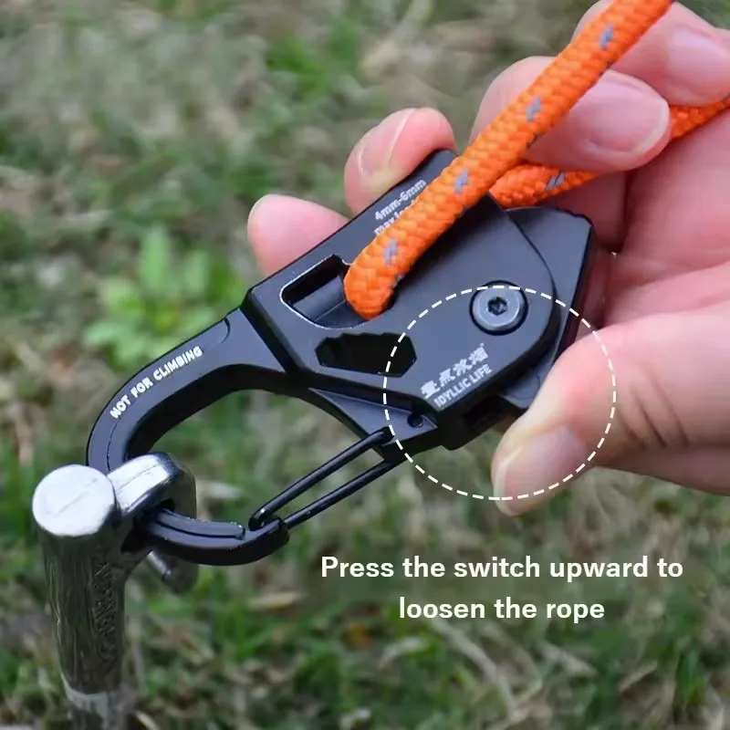 Aluminum Alloy Tent Rope Tensioner Rustproof Strong Load-Bearing Quick Fix Buckle Cord Adjuster for Camping Tent Accessories
