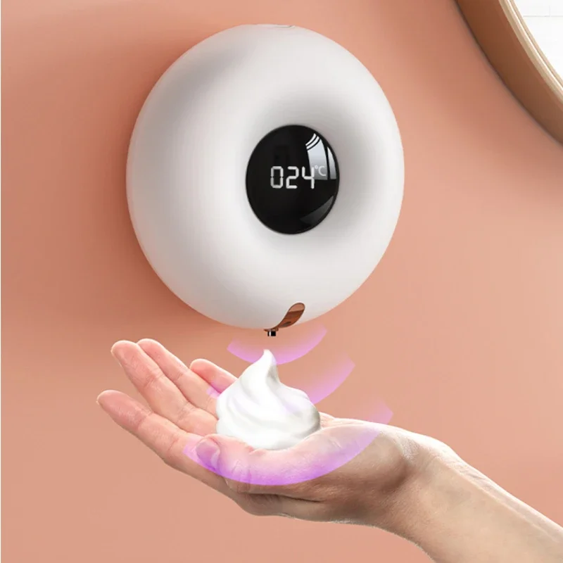 Touchless Automatic Soap Dispenser 300ML USB Chargeable Smart Foam Machine LED Display Hand Sanitizer