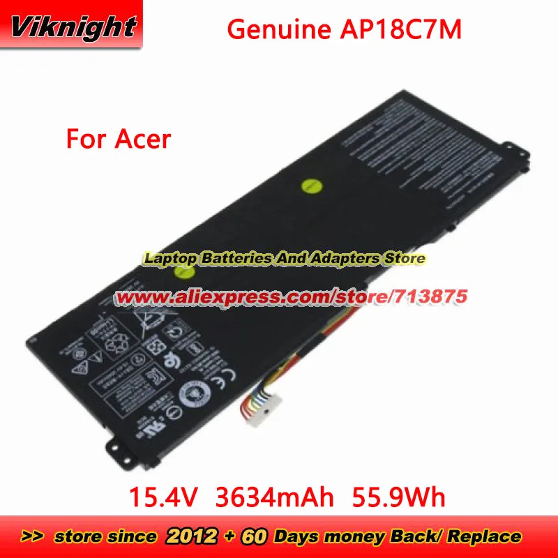 

Genuine AP18C7M Battery KT00407008 for Acer ConceptD 3 CN316-73G Swift 5 SF514 SP513 SF313-52 TMP414RN-51 15.4V 3545mAh 54.5Wh