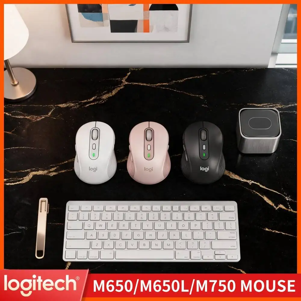 Logitech M650 Ergonomic Mouse Wireless Dual Connect Mode Soft Thumb Area Noise Suppressed Click For Long Hour Office Operation