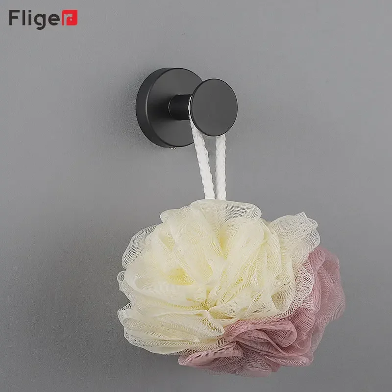 Fliger Wall Hook Stainless Steel Clothes Hanging Hook Door Key Coat Robe Hanger Towel Holder For Bathroom Kitchen Black Gold