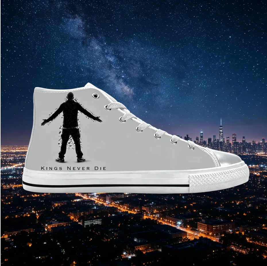

Eminem Custom High Top Sneakers Hip Hop Rapper Print Breathable Lightweight Unisex Street Fashion Casual Shoes Indoor Outdoor Da