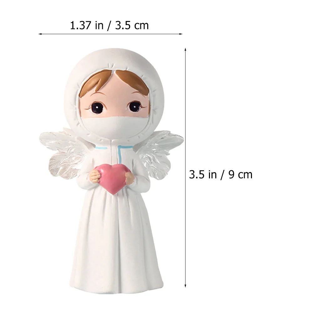 1 قطعة معطف أبيض الملاك ديكور الراتنج سطح المكتب زخرفة الوردي دائم سقوط مقاومة لوحة جميلة طويلة الأمد ديكور المنزل #4