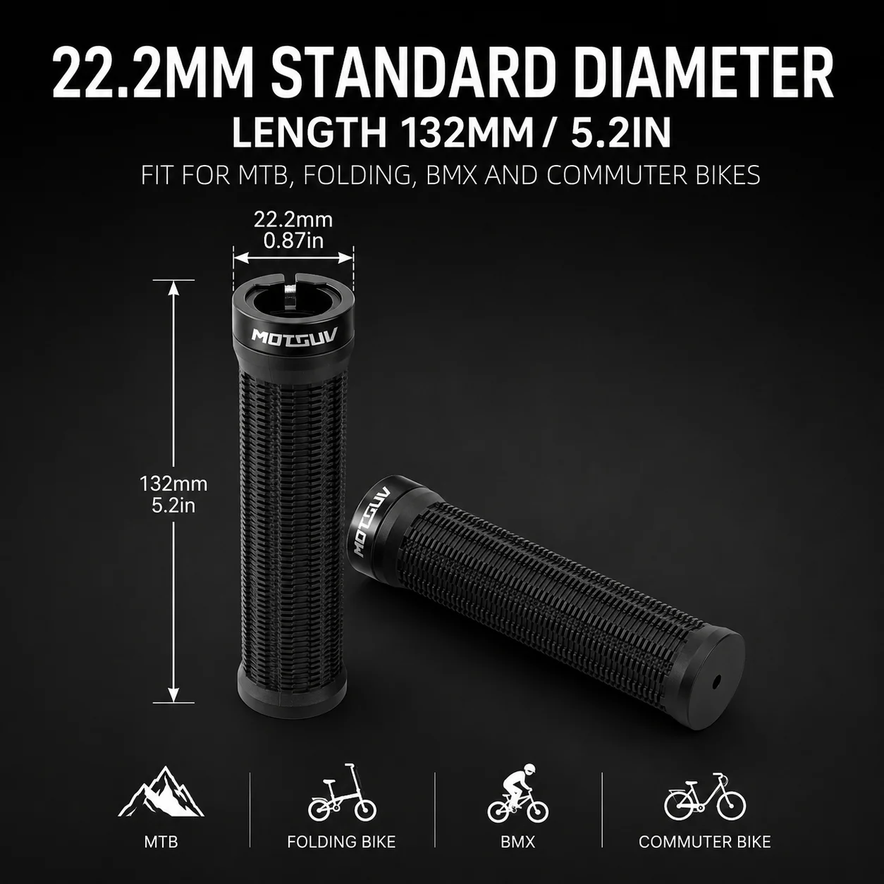 Mountainbike-Griffabdeckung, Universal-Griffabdeckung für BMX-Fahrräder, ultraleicht, rutschfest, universell passend. – Detail 5