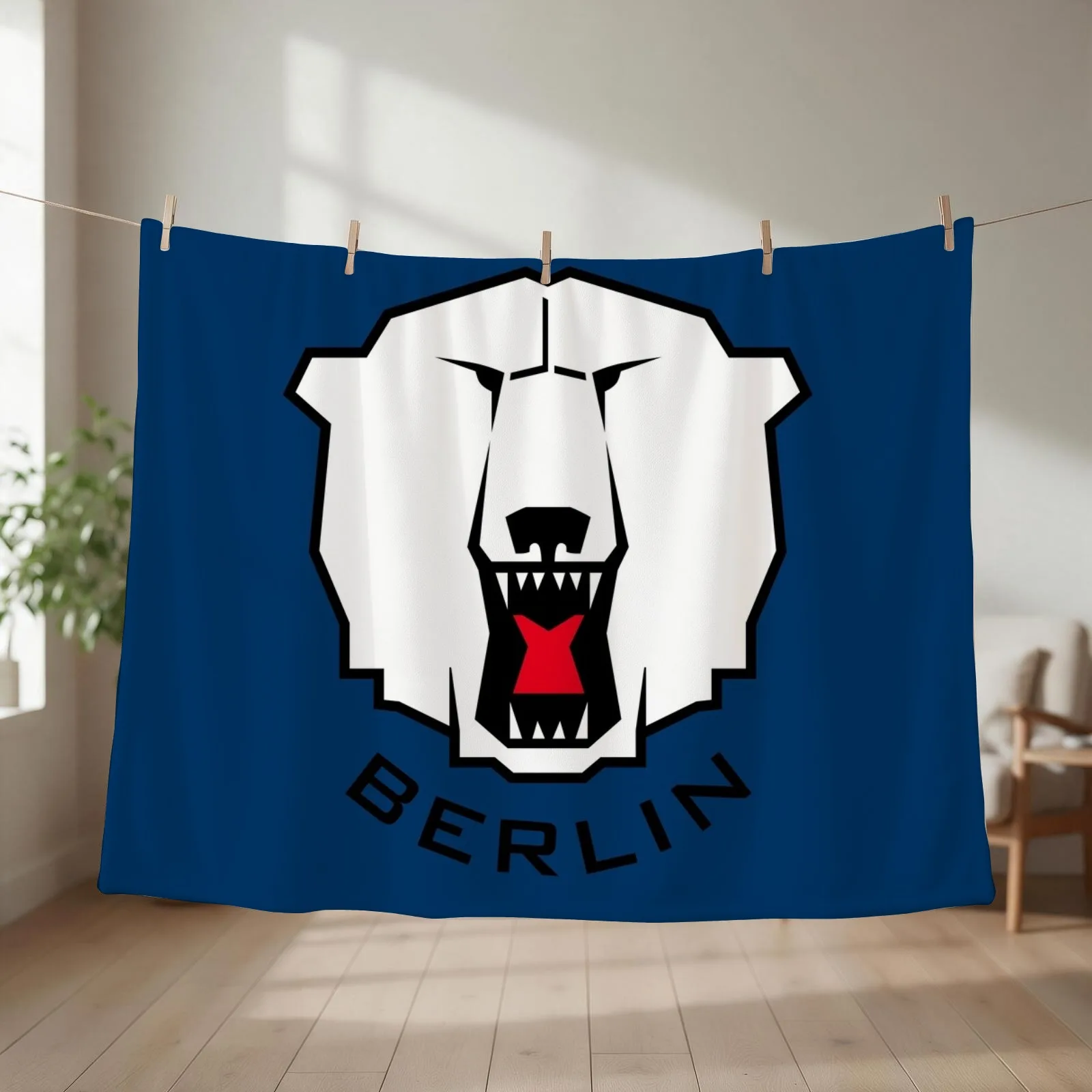 Eisb?ren Berlin Hockey Throw Blanket couch cozy soft plush fuzzy picnic outdoor blanket