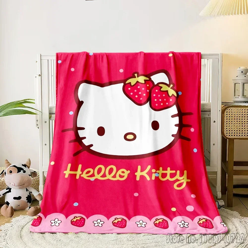 Hello Kitty blanket Sanrio adorns cute girl room to keep warm blanket super cute thin blanket  Portable  Anti-Pilling  Picnic