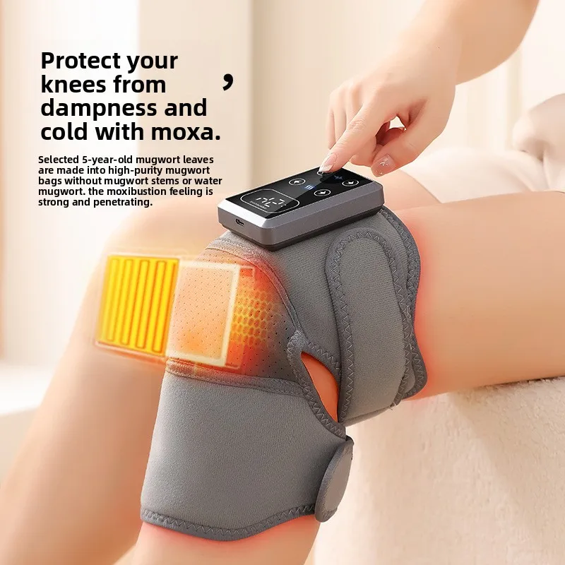 Electric Heated Knee Massage Pads Hot Compress Physiotherapy Brace Joint Pain Relief for Cold Legs Home Thermal Heating Support