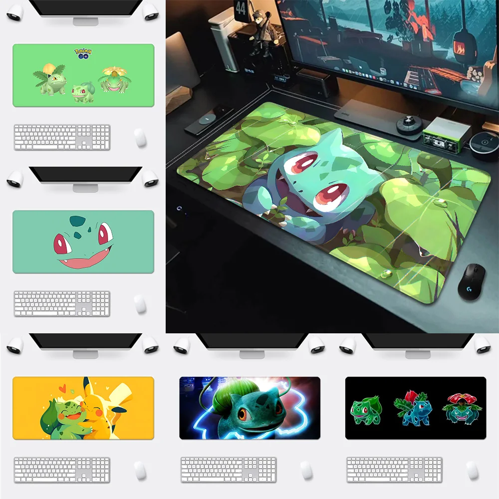 Cartoon-Bulbasaurs Mousepad HD Printing Computer Gamers Locking Edge Non-slip Mouse Pad XXL90x40cm Keyboard PC Desk Pad