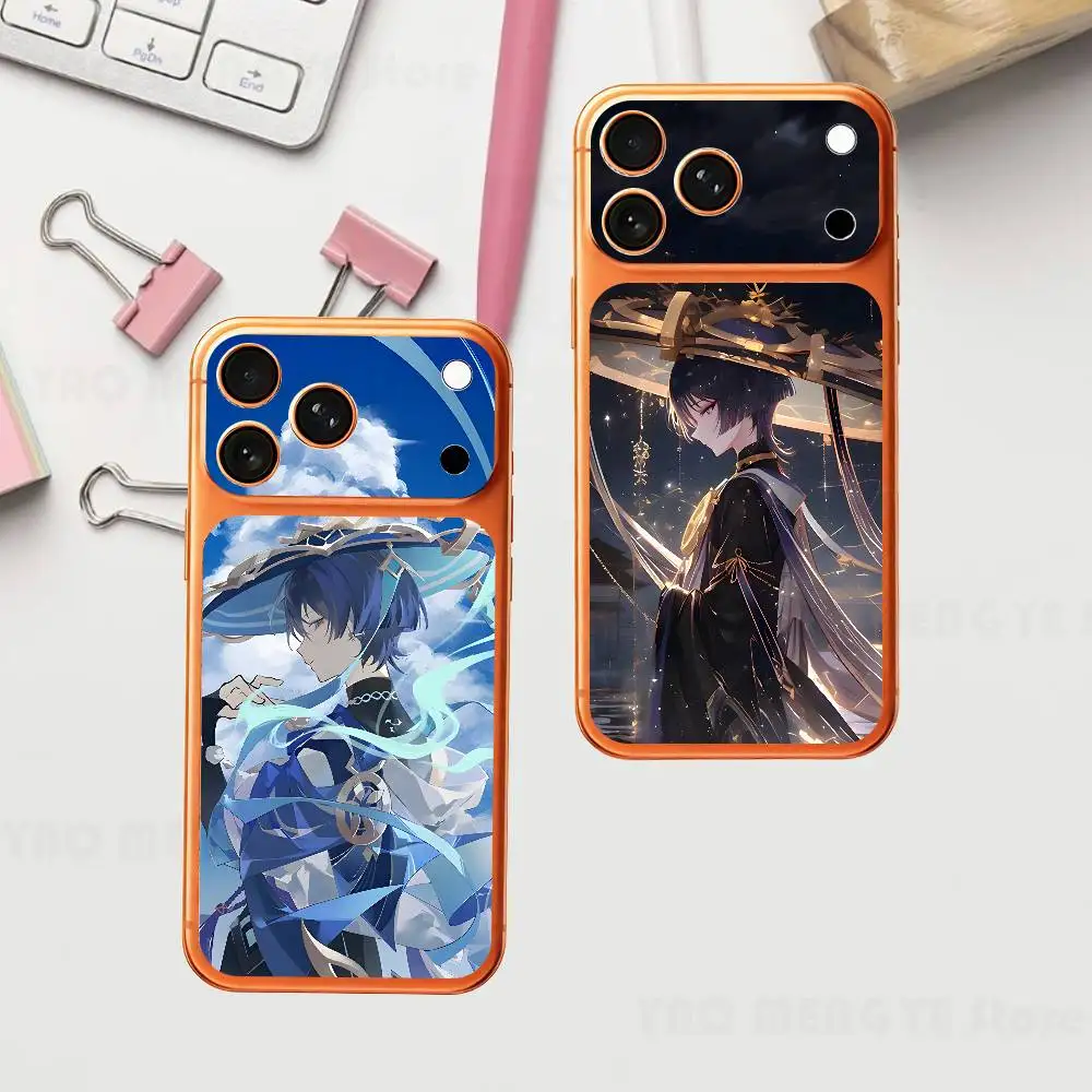 

Popular Game Figure Wanderer Genshin Plain Decal Skin For IPhone17 Pro ProMax Back Film Cover Wrap Anti-scratch Durable Sticker