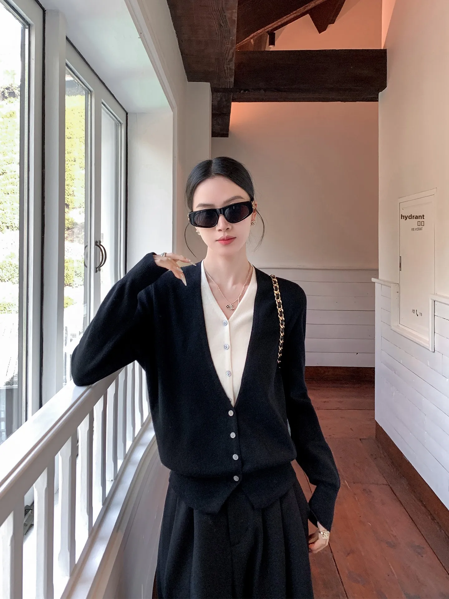 

Binguo Women's Loose Knitted Wool Sweater Bla Open Cardigan Spring 2026 Commute Sle V-Ne Button Closure Regular Fit