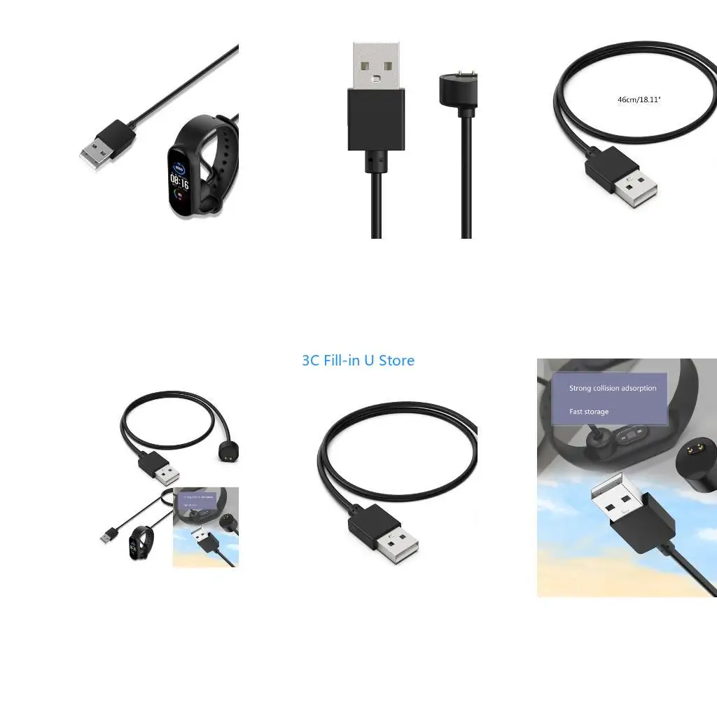 G8TA USB Charging Cable & Portable for MiBand 5 6 7 Wristband Bracelet
