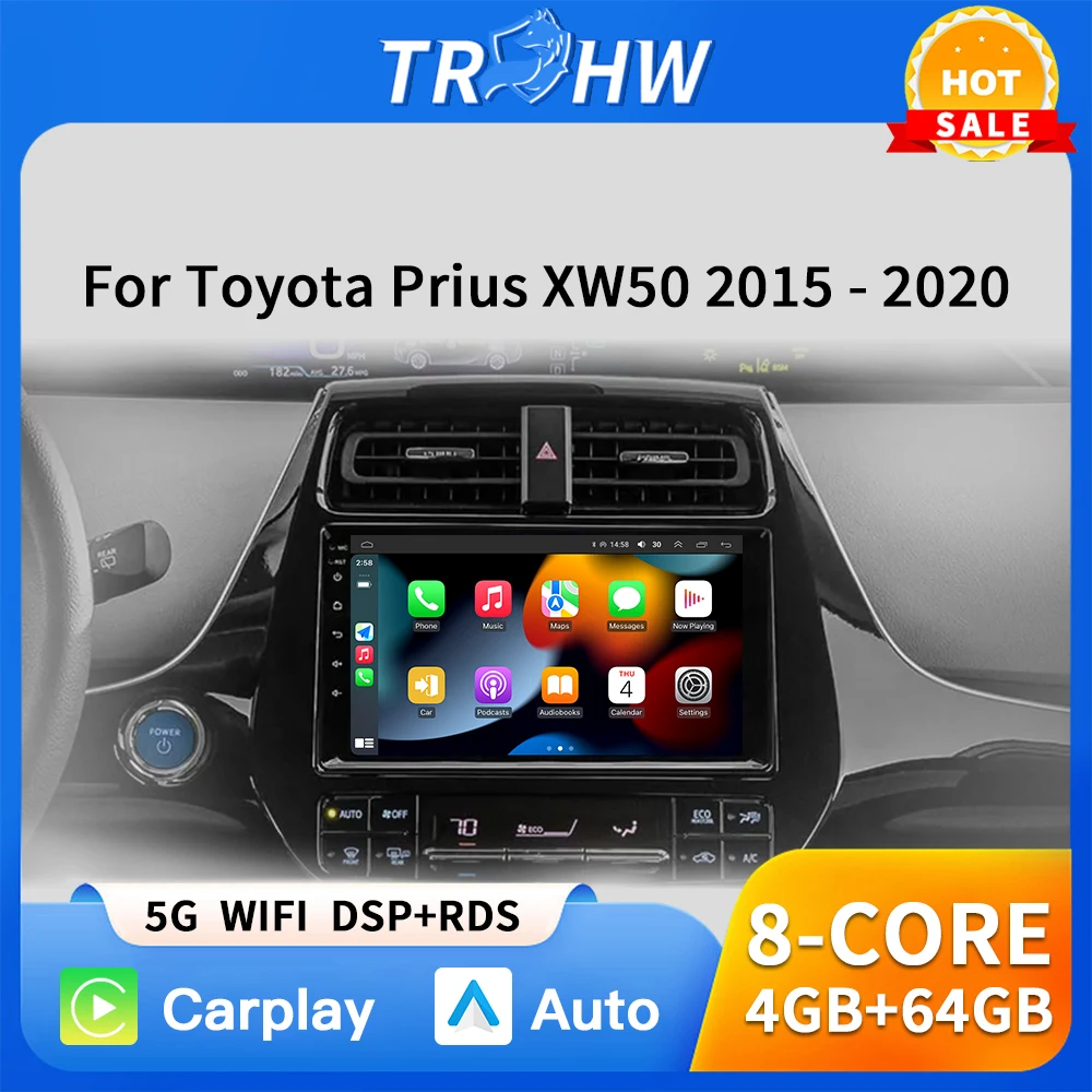 

Car Radio 4G+WIFI Carplay For Toyota Prius XW50 2015 - 2020 Video Player DSP 2 din 4G WIFI Undefined Theme