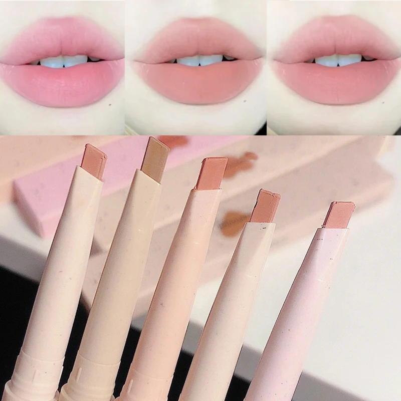 5 Colors Contour Lipstick Waterproof Lasting Plump Velvet Matte  Lip Liner Natural Outline Lips Line Pen Lips Makeup Cosmetics