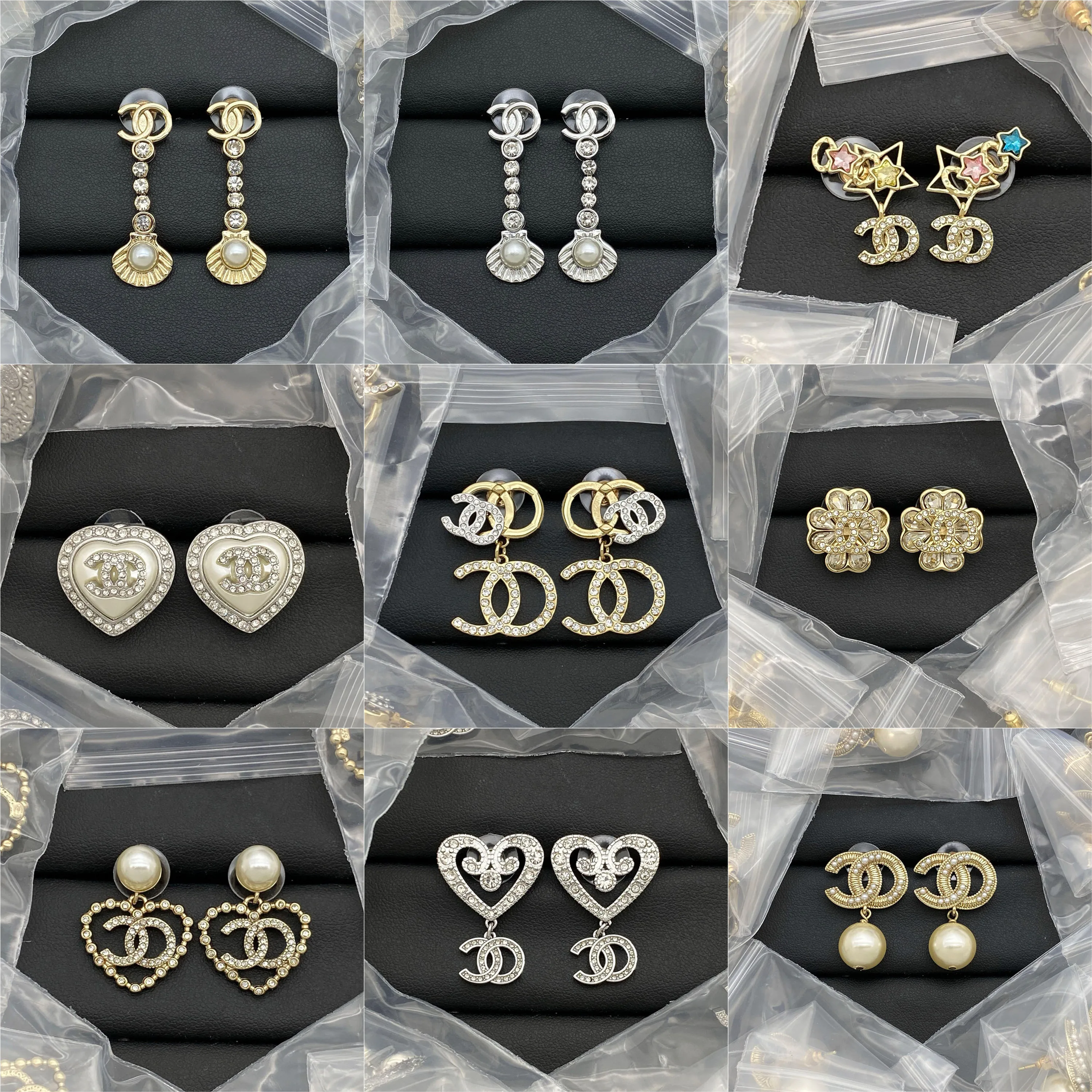 

2026 new Chan stud earrings double C trendy jewelry favored by fashion forward urban women, affordable price