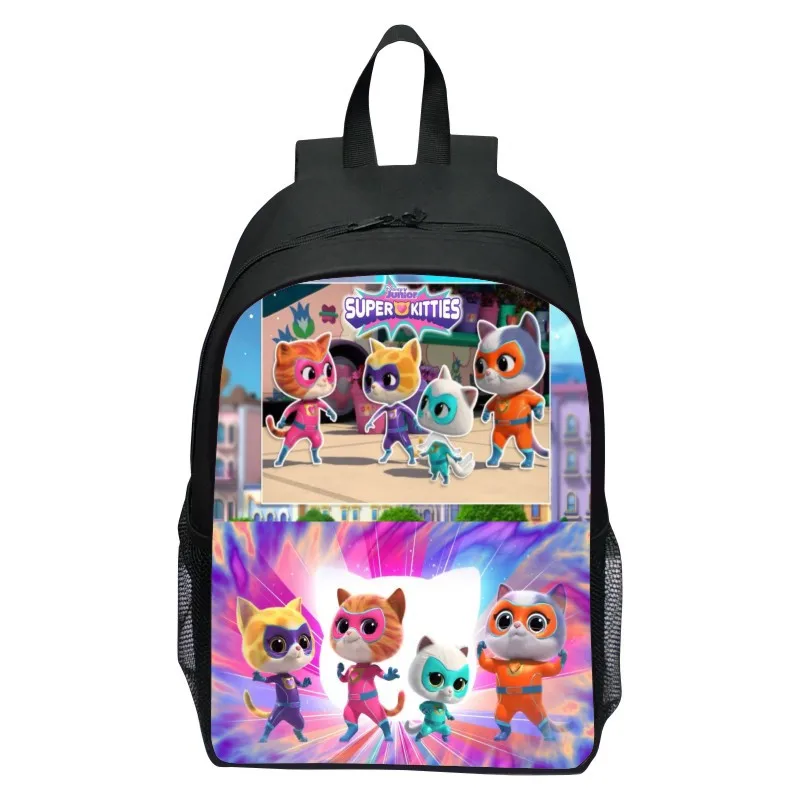 Ransel anak-anak 16 inci, SuperKitties, ransel sekolah dasar dan menengah, ransel TK untuk anak laki-laki dan perempuan