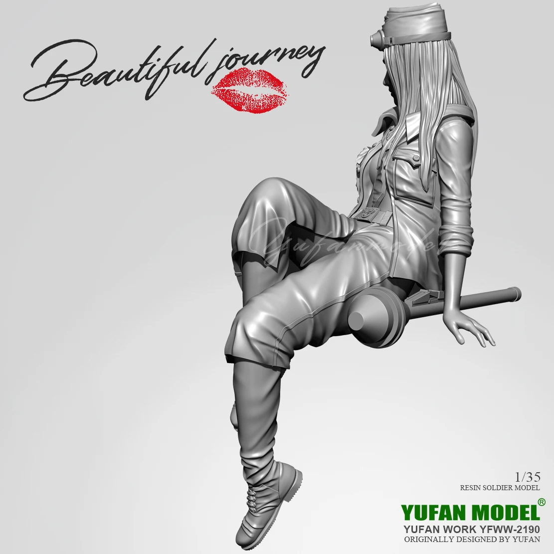 YUFAN MODEL 1/35 Resin Soldier beauty model kits figure colorless and self-assembled YFWW-2190