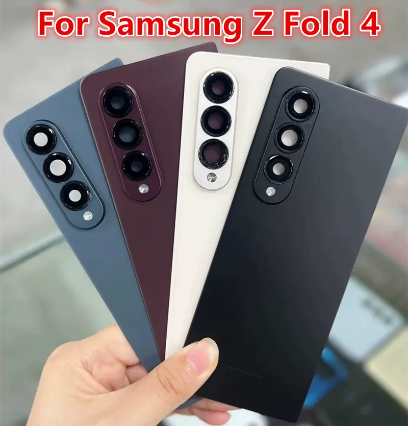Fold4 Housing For Samsung Galaxy Z Fold 4 F936 Glass Battery Back Cover Repair Replace Door Phone Rear Case + Camera Lens