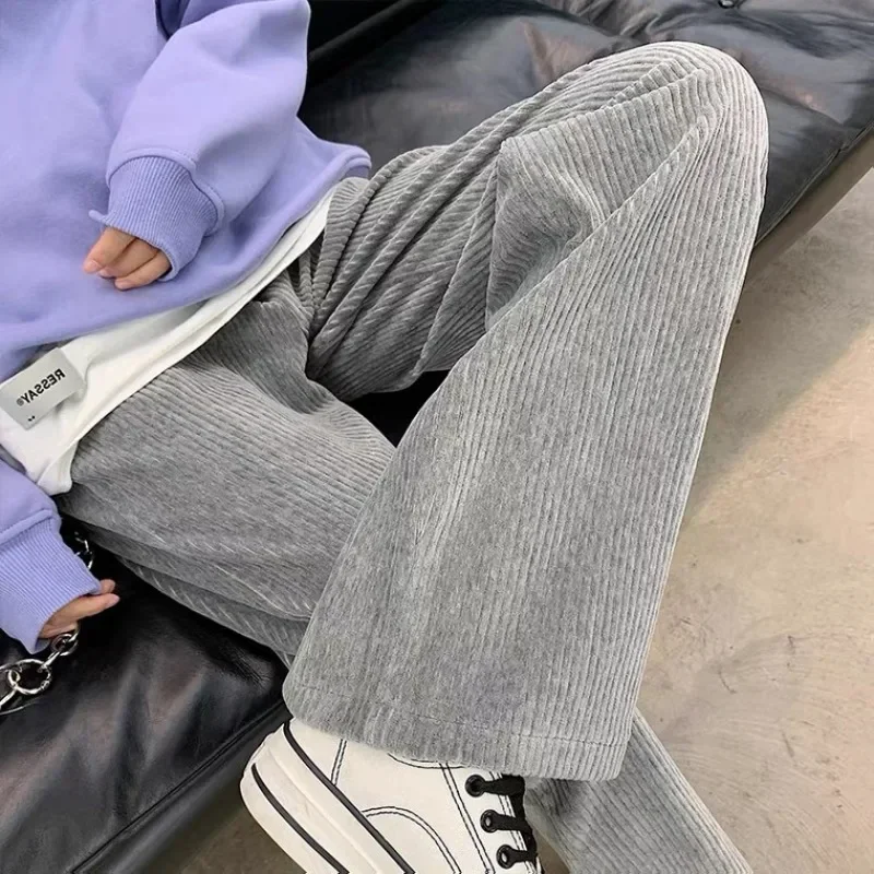 Koreaanse casual damesbroek lente herfst hoge taille wijde pijpen broek effen vrouwelijk casual chic streetwear Y2k kleding ezel