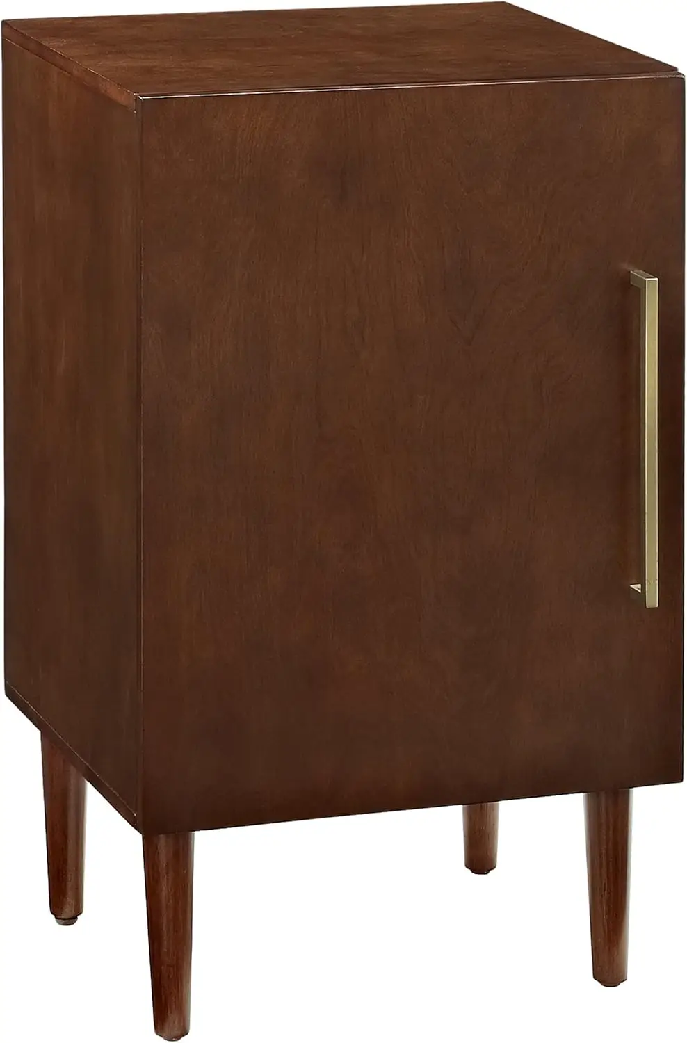 Everett Vinyl Record Stand with Storage, Mahogany Finish for Turntables and Albums