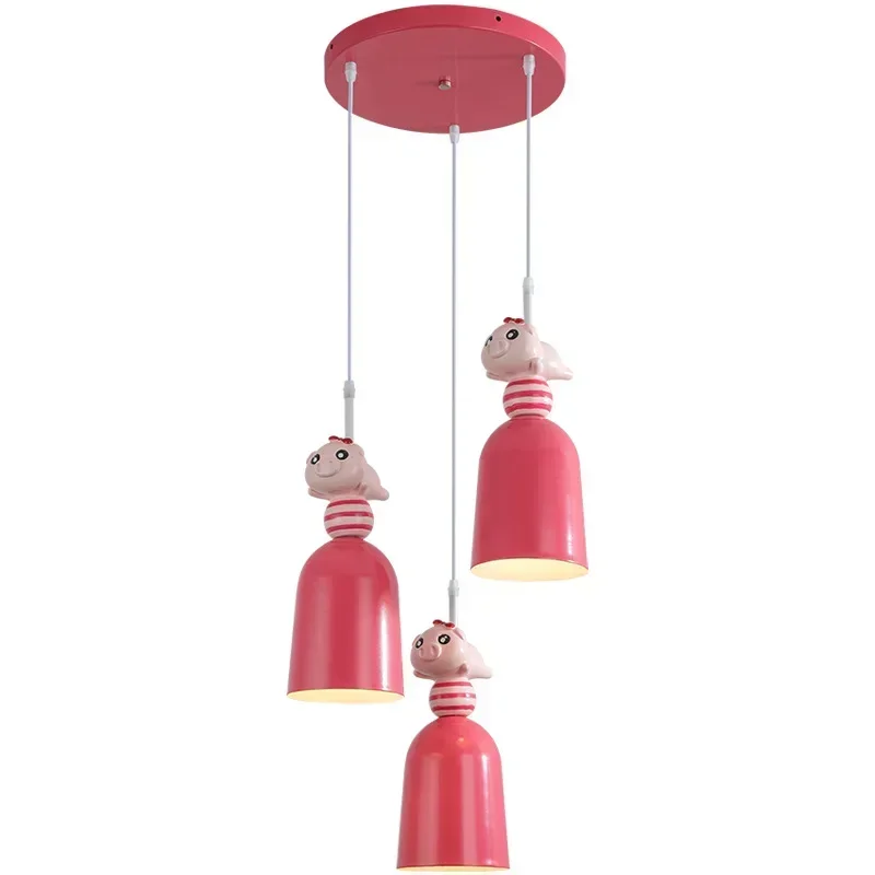 Copper Cartoon Warm Girl Creative Room Light LED Nordic Network Red Baby Bedroom  Children's  Chandelier
