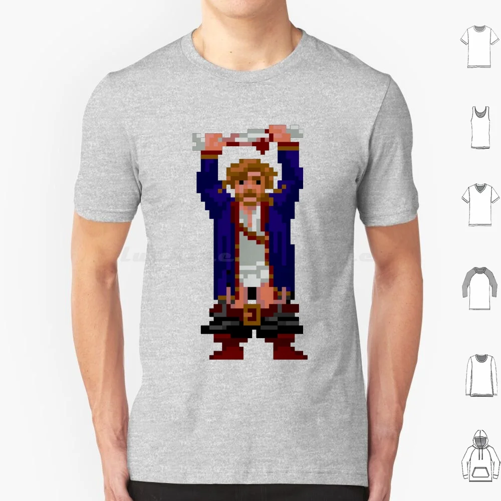 Guybrush-Lagrande's Bone! T Shirt Big Size 100% Cotton Monkey Island Guybrush Retro Pc Game Lucas Lucasarts 80s Geek Nerd